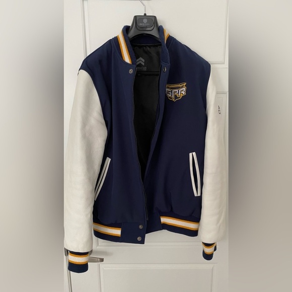 IRONHEAD Navy Blue Full Zip Long Sleeves Varsity Jacket in Medium - Picture 3 of 11